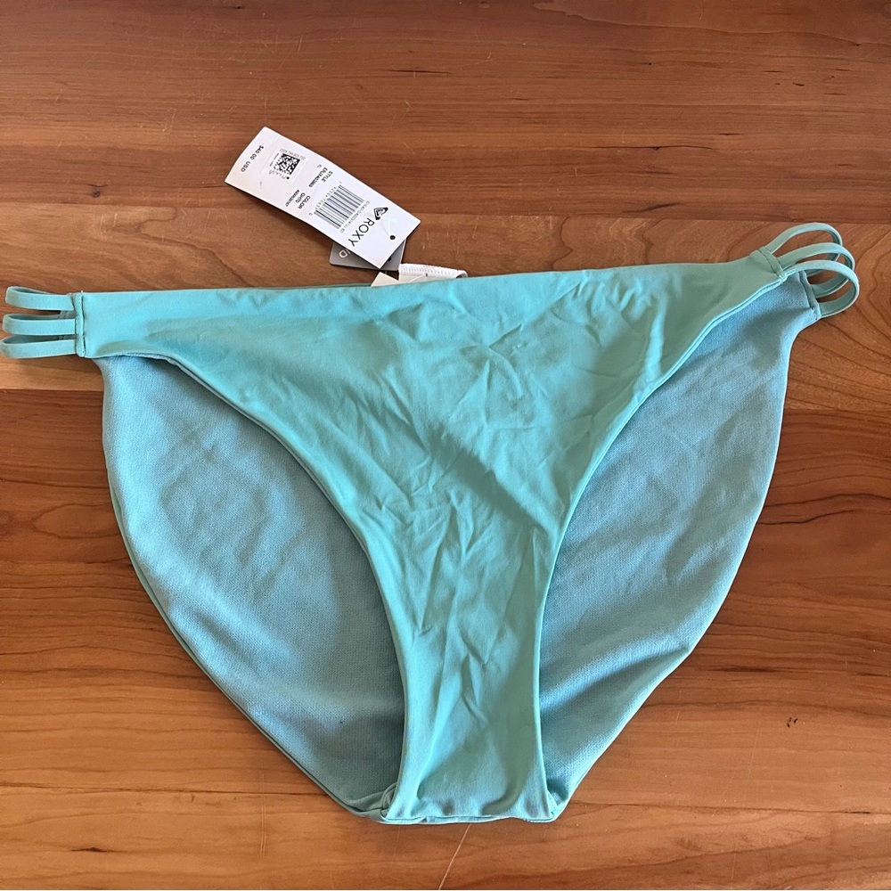 NWT Roxy‎ Women’s Teal Full Coverage Strappy Sides Bikini Bottom Size XL